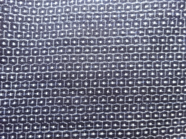 アンティーク　本場正藍泥染大島紬80亀甲男物着物アンサンブル